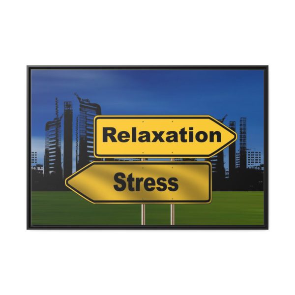 88289-41.jpg Relaxation vs Stress City Framed Canvas