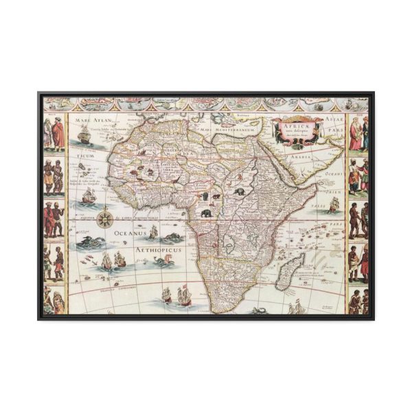 88289-421.jpg Africæ nova descriptio by Willem Janszoon Blaeu Framed Canvas