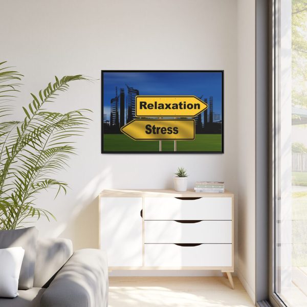 88289-43.jpg Relaxation vs Stress City Framed Canvas
