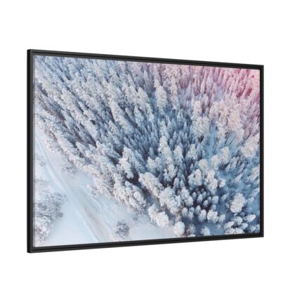 Winter Frozen Fir Tree Aerial View Framed Canvas