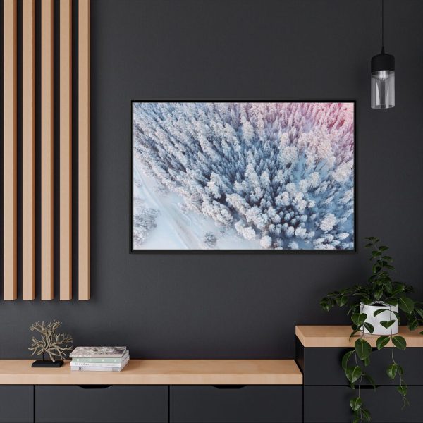 88289-439.jpg Winter Frozen Fir Tree Aerial View Framed Canvas