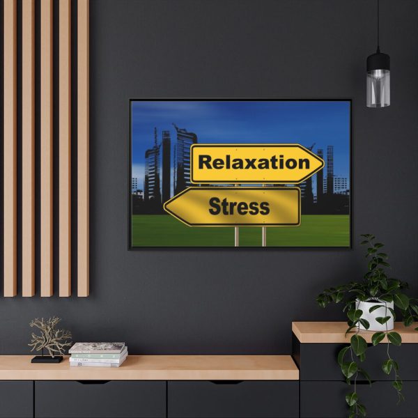88289-44.jpg Relaxation vs Stress City Framed Canvas