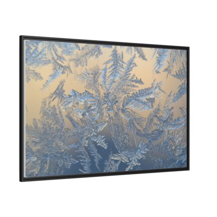 Closeup on Ice Crystals Framed Canvas