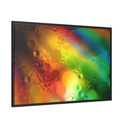 Rainbow Oil Bubble Framed Canvas