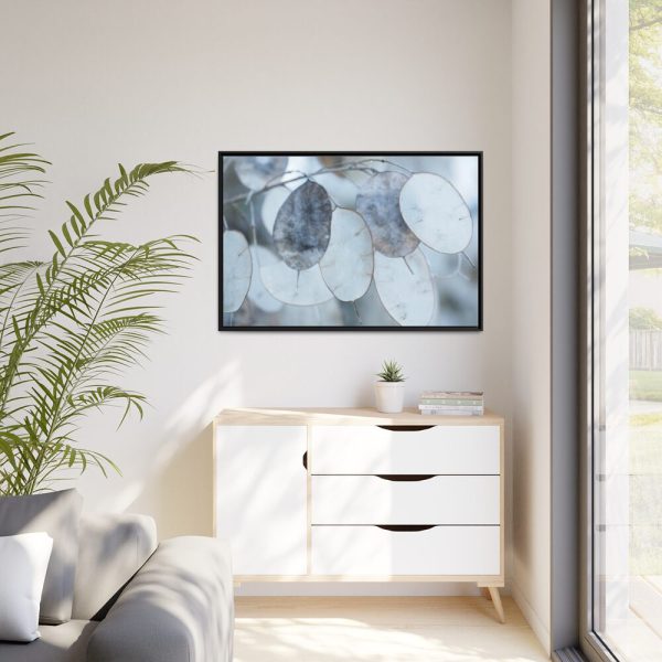 88289-558.jpg Leaves Covered in Ice Crystals Framed Canvas