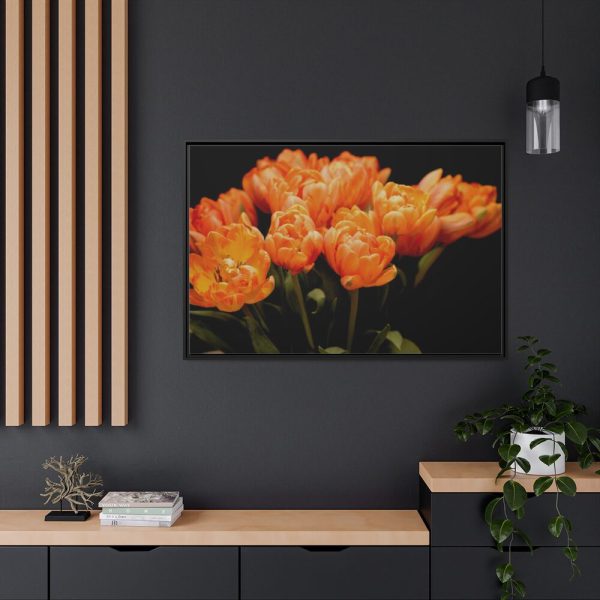 88289-614.jpg A Bouquet of Bright Orange Tulips Framed Canvas