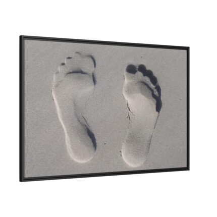 Small Footprints in the Sand Framed Canvas