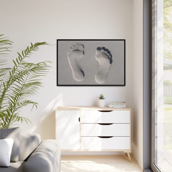 88289-623.jpg Small Footprints in the Sand Framed Canvas