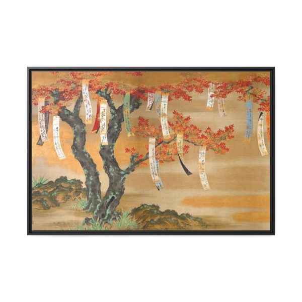 88289-701.jpg Japanese Autumn Maples With Poem Slips by Tosa Mitsuoki Framed Canvas