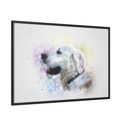 Retriever Watercolor Paint Framed Canvas