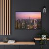 88289-94.jpg View of City Lit Up at Night Framed Canvas