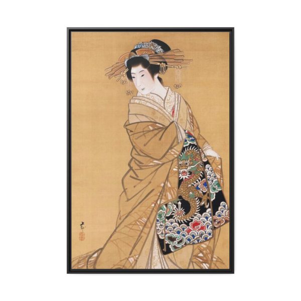 88299-121.jpg Japanese Woman with Dragon obi by Mihata Jōryū Framed Canvas
