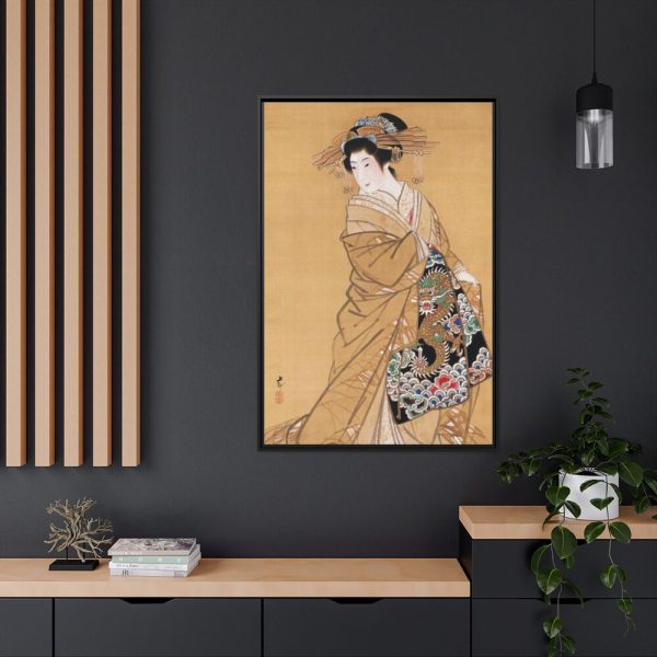 88299-124.jpg Japanese Woman with Dragon obi by Mihata Jōryū Framed Canvas