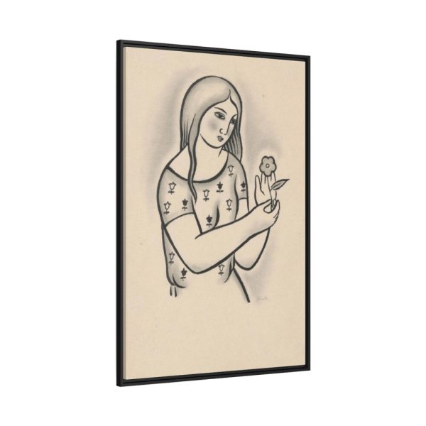 88299-125.jpg Girl With a Flower by Mikuláš Galanda Framed Canvas
