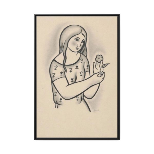 88299-126.jpg Girl With a Flower by Mikuláš Galanda Framed Canvas