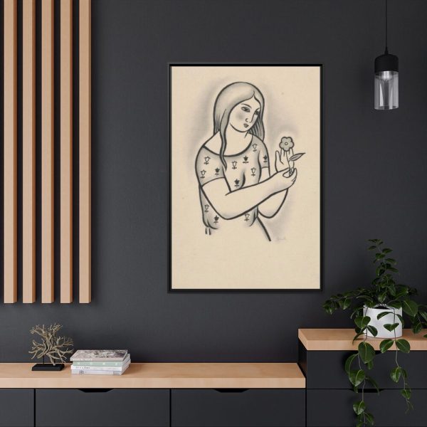 88299-129.jpg Girl With a Flower by Mikuláš Galanda Framed Canvas