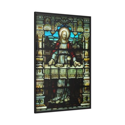 Cathedral Church Window Last Supper Framed Canvas