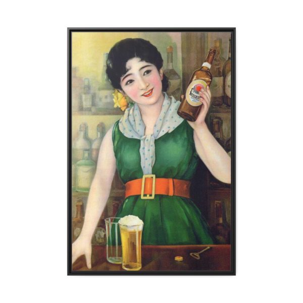 88299-96.jpg Asahi Beer Woman Framed Canvas