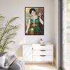 88299-98.jpg Asahi Beer Woman Framed Canvas
