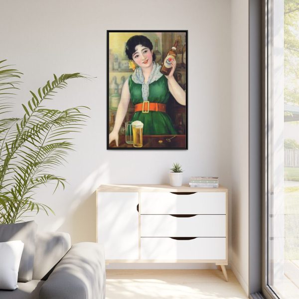 88299-98.jpg Asahi Beer Woman Framed Canvas