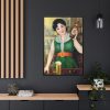 88299-99.jpg Asahi Beer Woman Framed Canvas