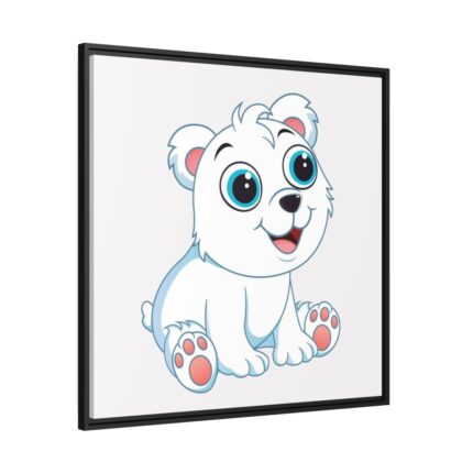 Baby Polar Bear Framed Canvas