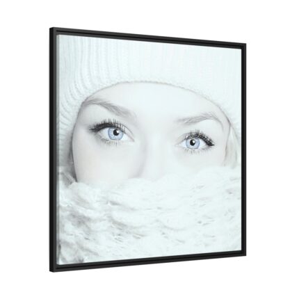 Face of a Girl with Beautiful Eyes Framed Canvas