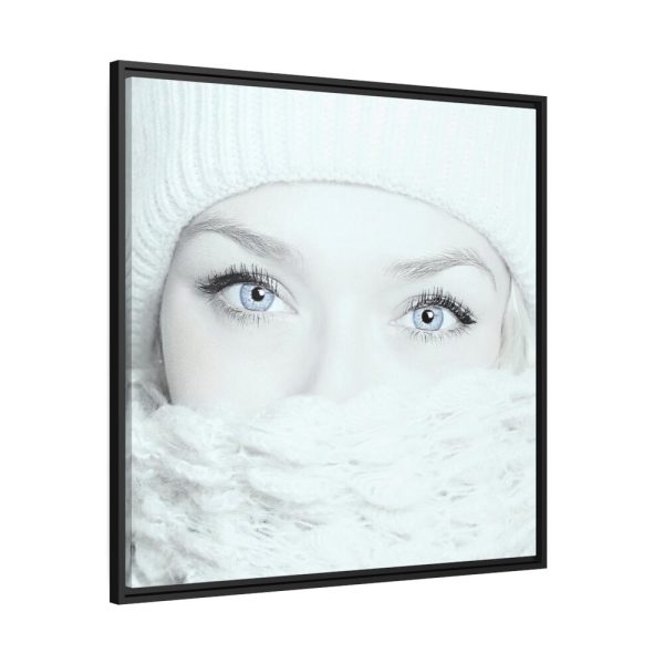 Face of a Girl with Beautiful Eyes Framed Canvas