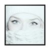 Face of a Girl with Beautiful Eyes Framed Canvas