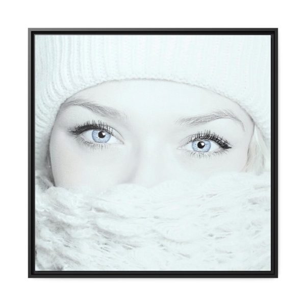 Face of a Girl with Beautiful Eyes Framed Canvas