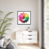 88302-142.jpg Multicolored Flower Illustration Framed Canvas