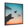Paper Plane in Sky Framed Canvas