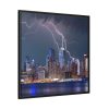 New York City Lightning Storm Framed Canvas