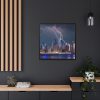 New York City Lightning Storm Framed Canvas