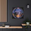 88302-39.jpg Photo Effect City Skyscrapers Lighting Ball Framed Canvas