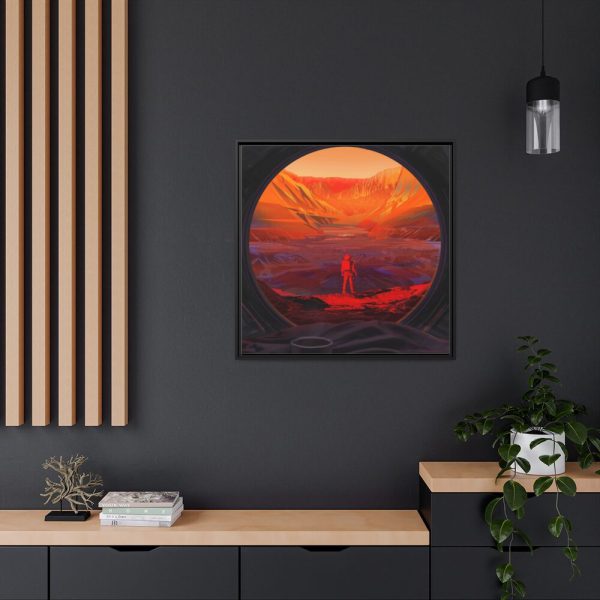 88302-44.jpg NASA Astronaut Stands on Mars Framed Canvas