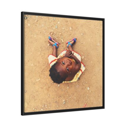 Happy African Kid Framed Canvas