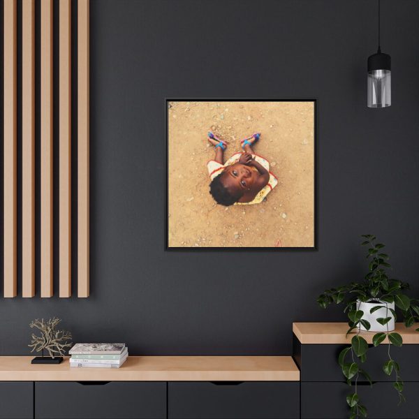 Happy African Kid Framed Canvas