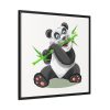 Cartoon Panda Framed Canvas