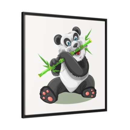 Cartoon Panda Framed Canvas
