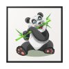 Cartoon Panda Framed Canvas