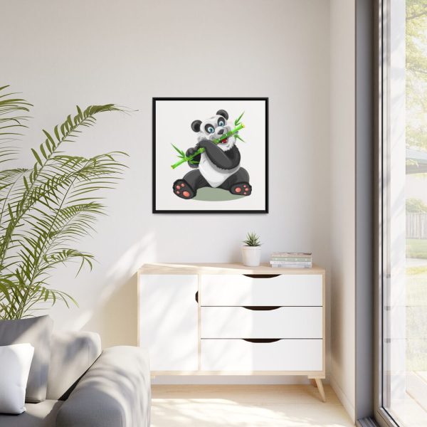 Cartoon Panda Framed Canvas