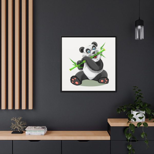 Cartoon Panda Framed Canvas