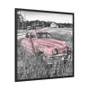 Pink Oldtimer Car Framed Canvas