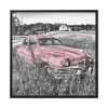 Pink Oldtimer Car Framed Canvas