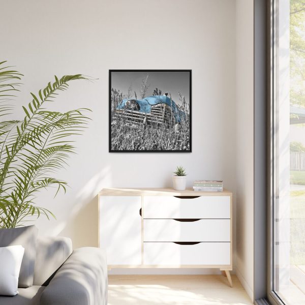 88302-93.jpg Blue Oldtimer Car Framed Canvas