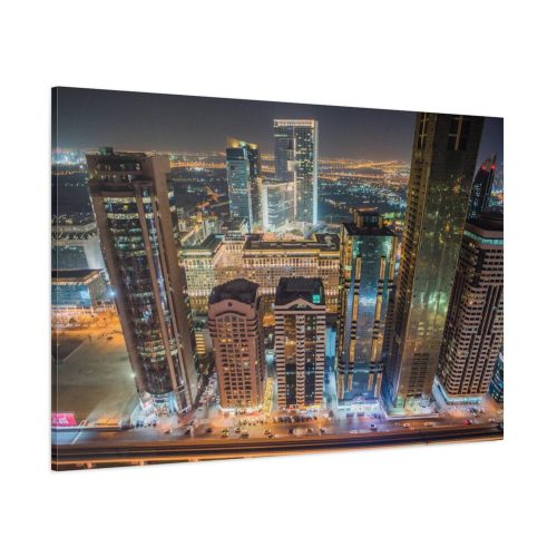 Dubai Skyscrapers at Night Standard Canvas