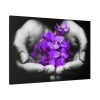 Purple Flowers in Hands Standard Canvas