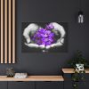 Purple Flowers in Hands Standard Canvas