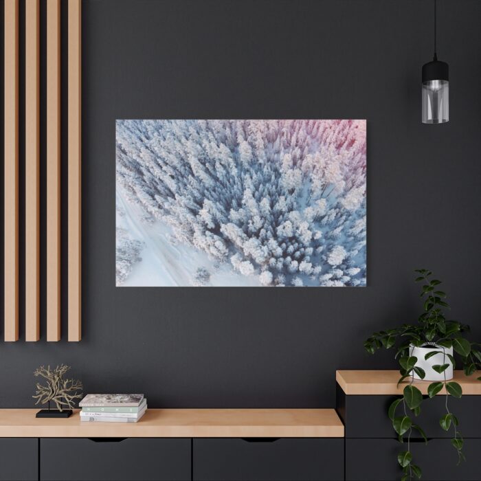 Winter Frozen Fir Tree Aerial View Standard Canvas - Image 4